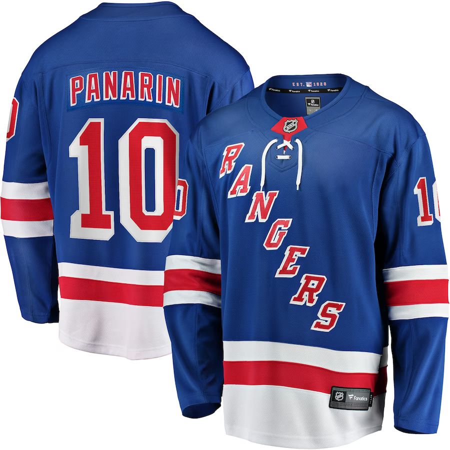 Men New York Rangers #10 Artemi Panarin Fanatics Branded Blue Home Breakaway Player NHL Jersey->new york rangers->NHL Jersey